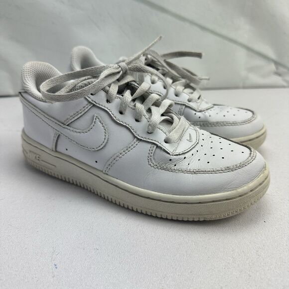 Nike Air Force 1 Low LE, DH2926-111 Triple White Leather Sneaker, Shoe Size 13C - Picture 4 of 12